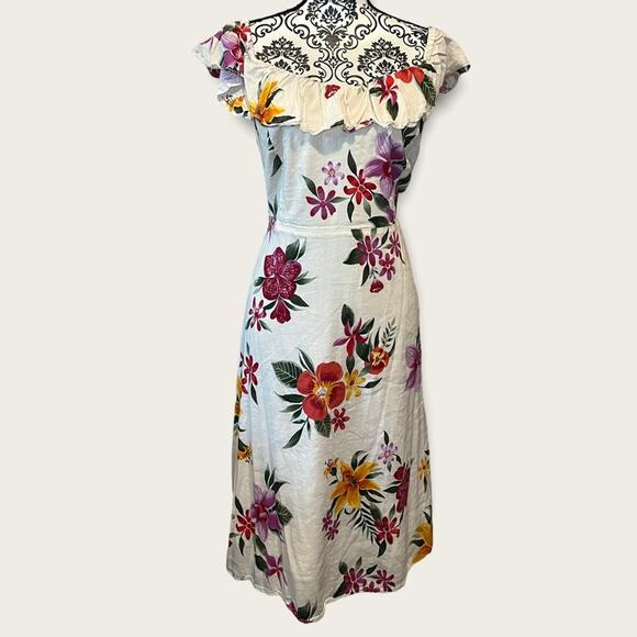 Old Navy Plus flutter Ruffle Neckline Knee Length dress size 1X - Picture 1 of 9